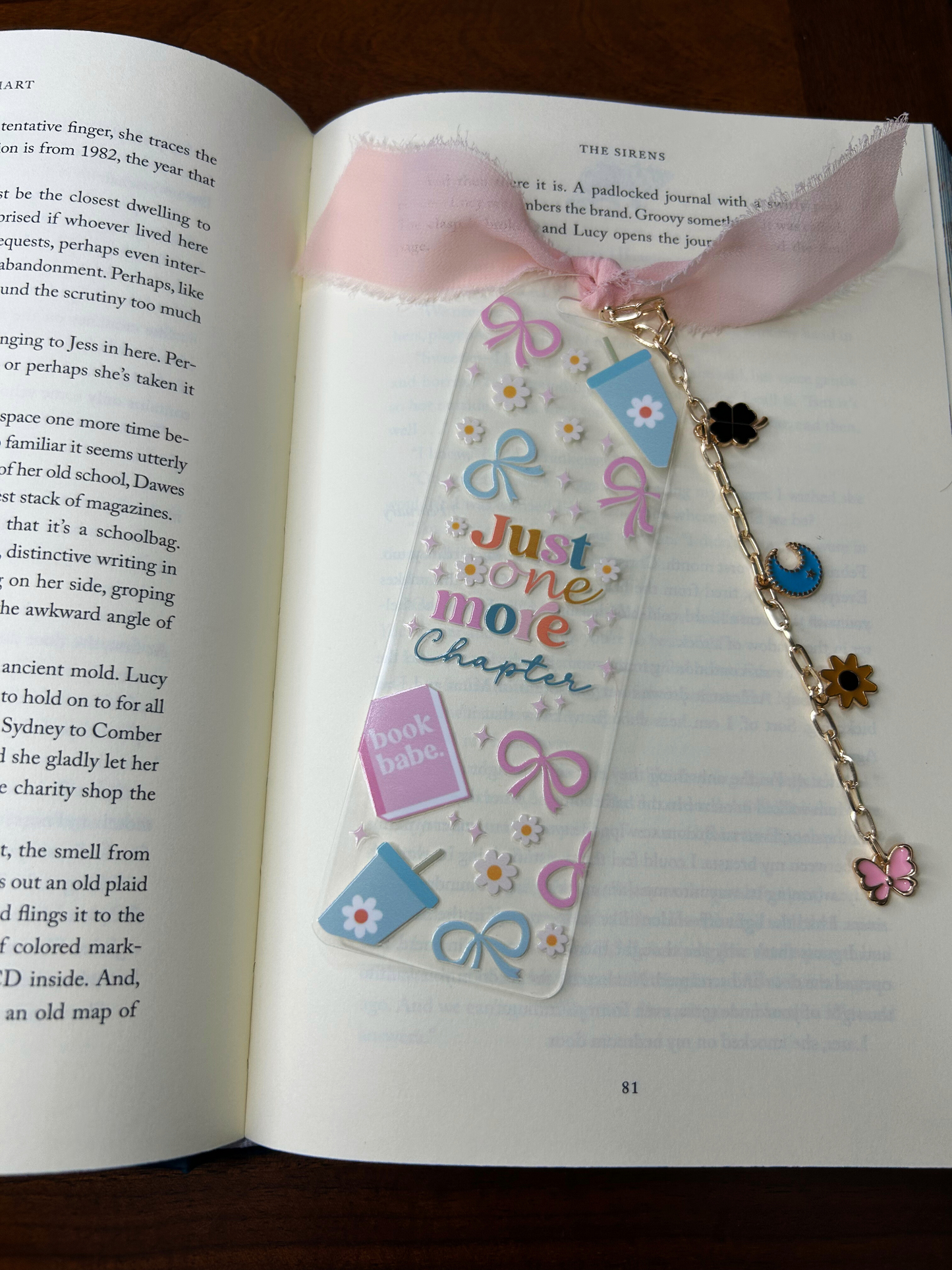 Just One More Chapter Acrylic Charm Bookmark