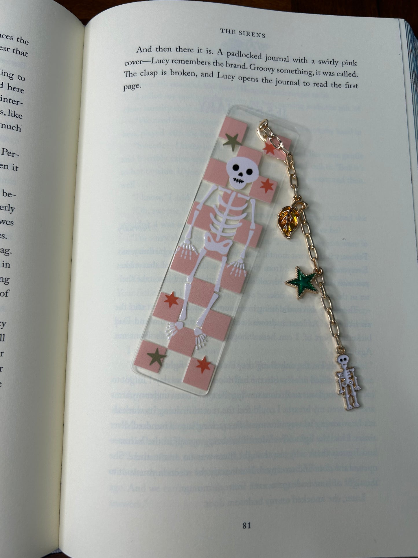 Checkered Skeleton Acrylic Charm Bookmark