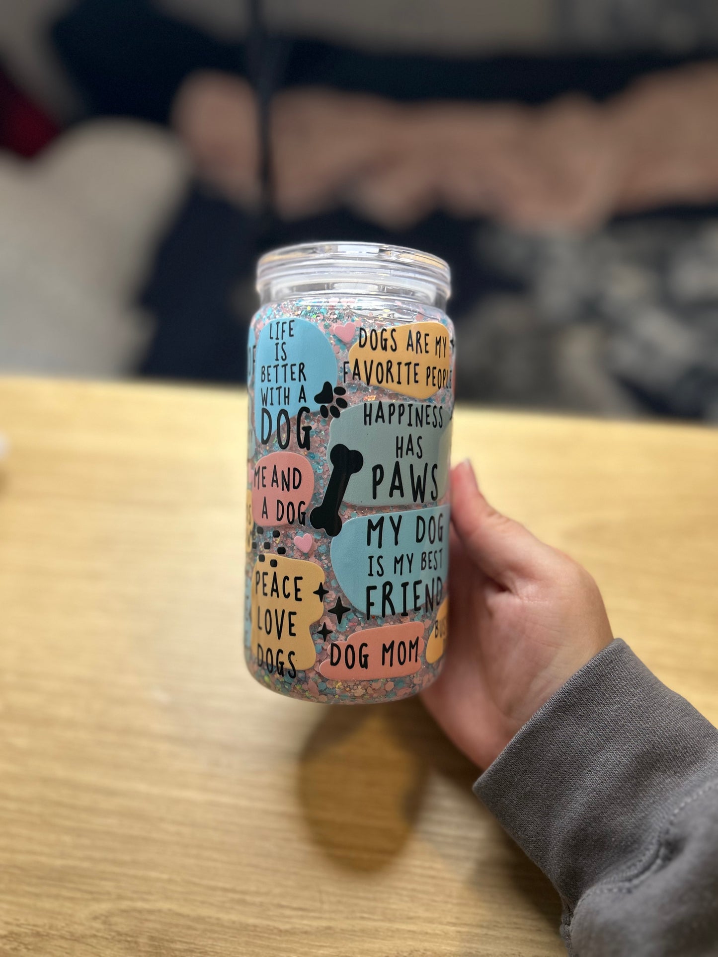 Dog Mom 16 OZ Acrylic Snowglobe Tumbler