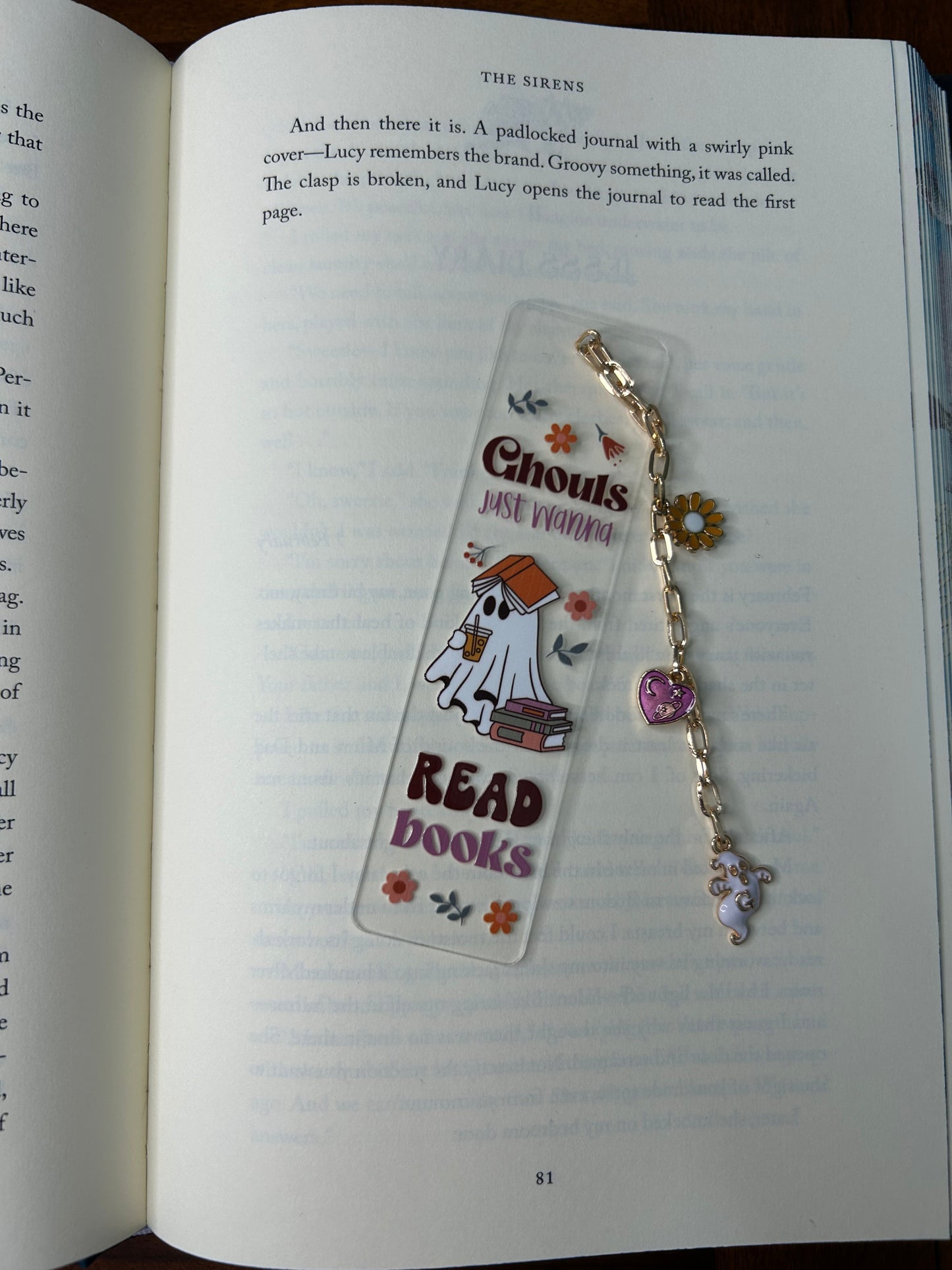 Ghouls Just Wanna Read Books Acrylic Charm Bookmark