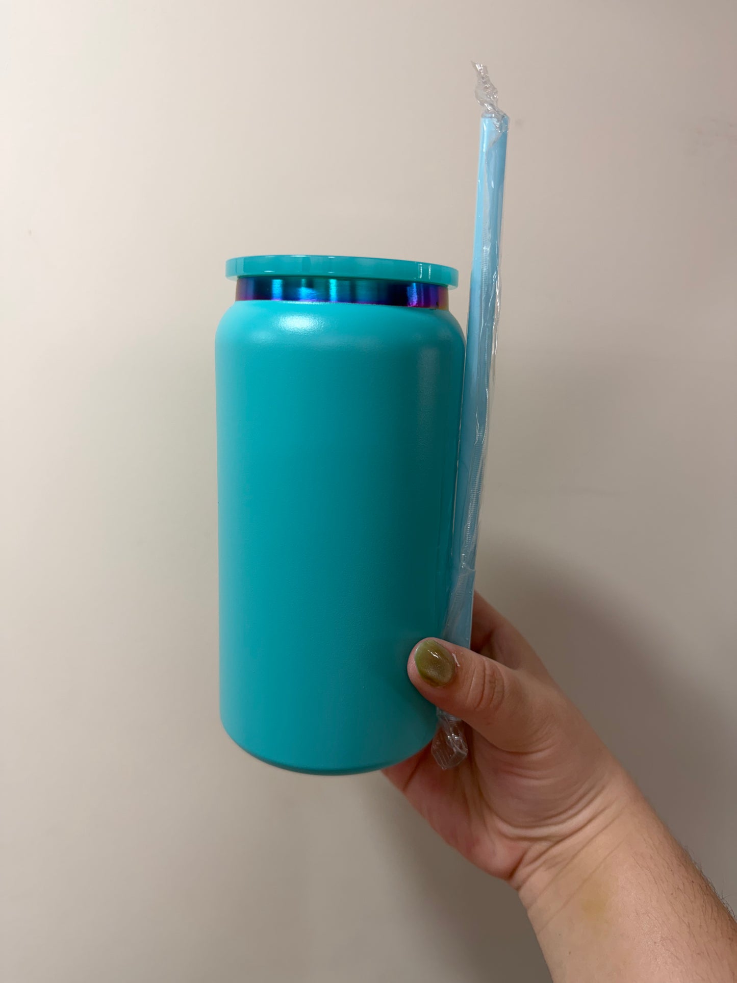 16 OZ Stainless Steel Matte Holographic Rim Cups