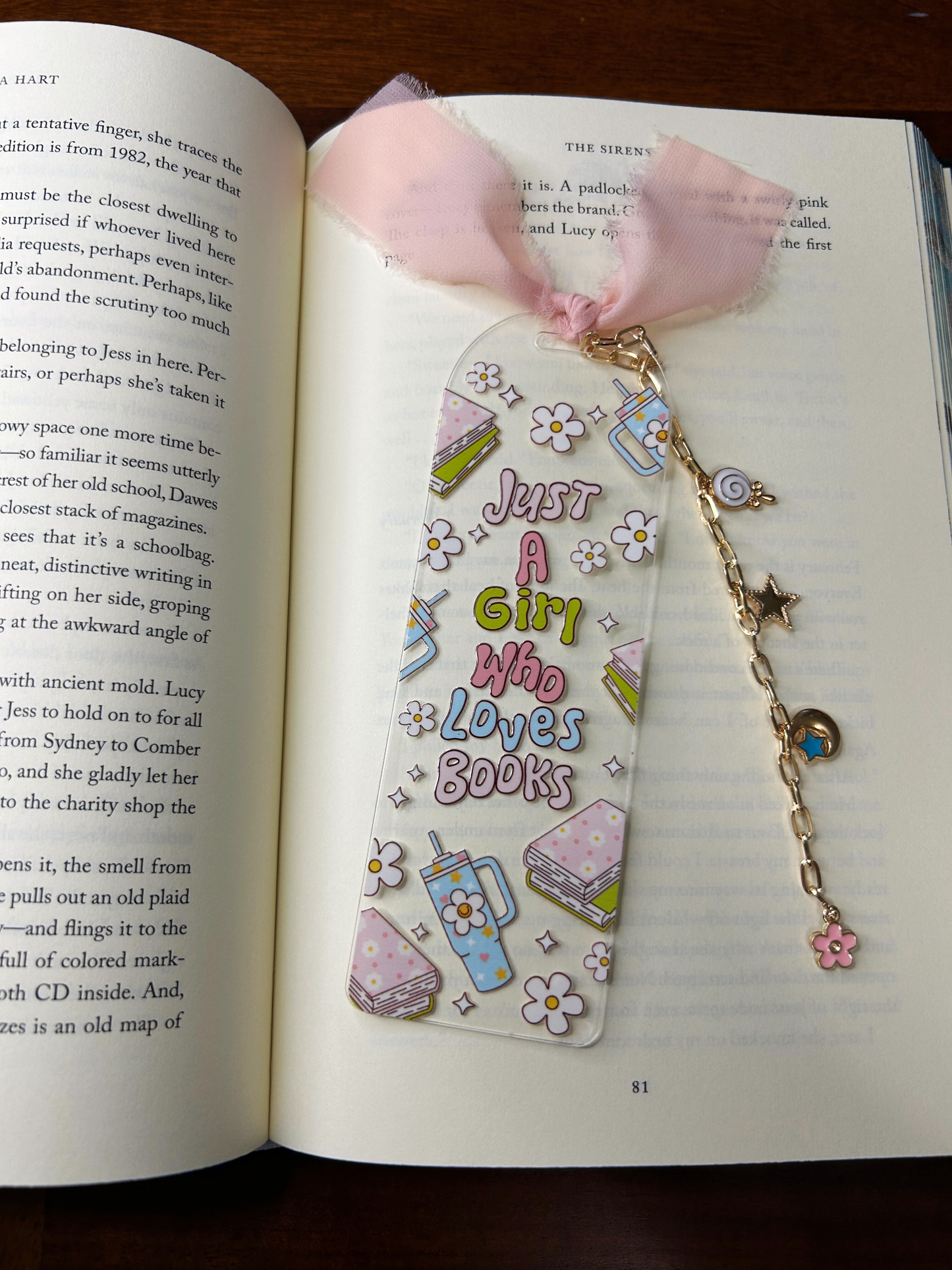 Just A Girl Who Loves Books Acrylic Charm Bookmark