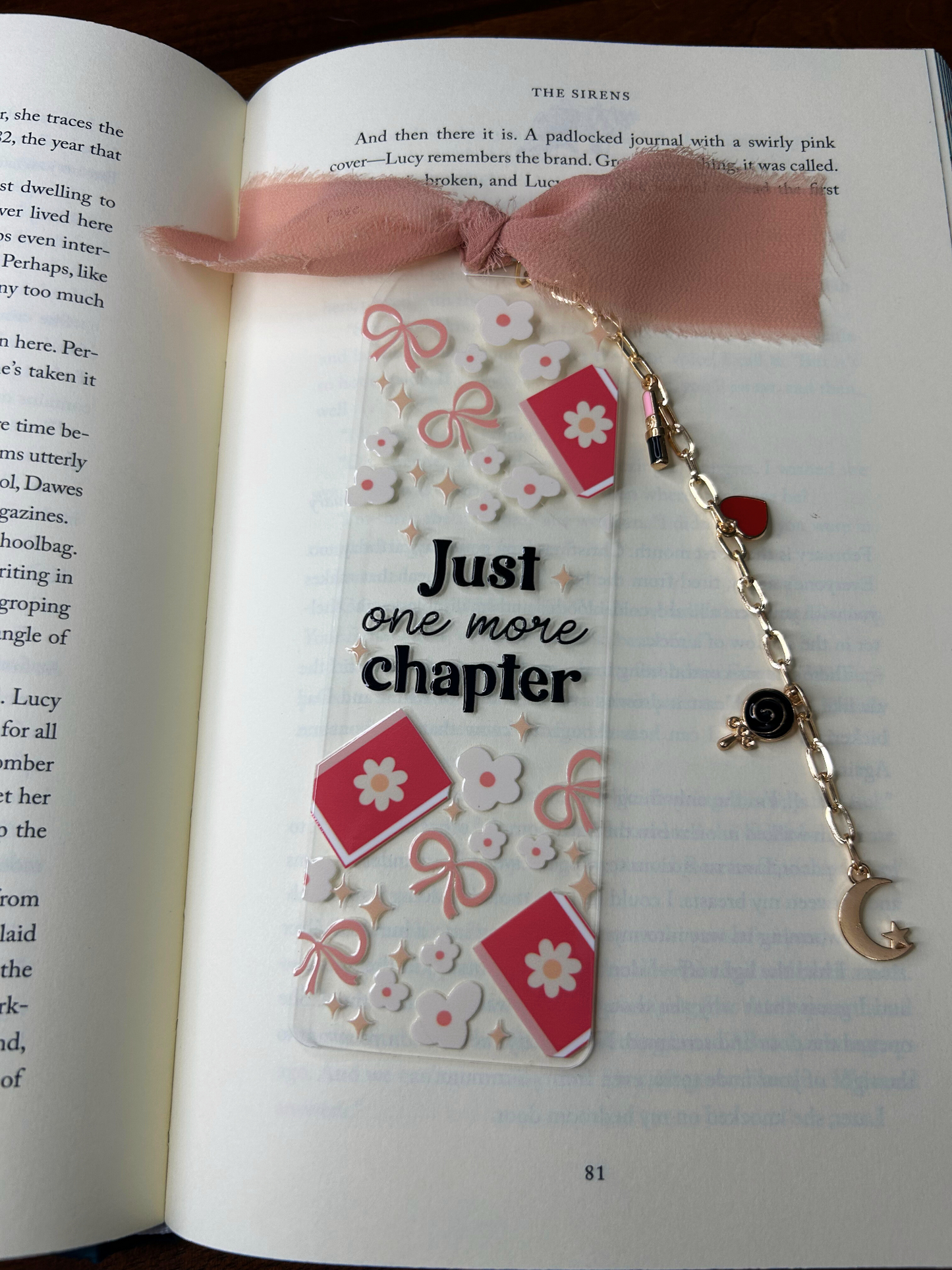 Just One More Chapter Acrylic Charm Bookmark