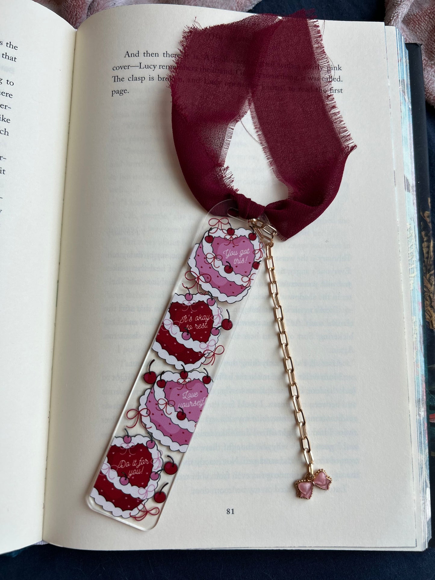 Heart Cake Affirmations Bookmark