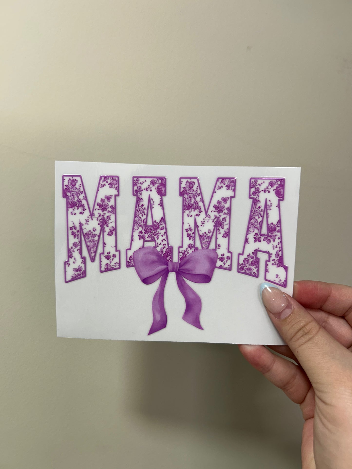 Purple & White Mama Decal