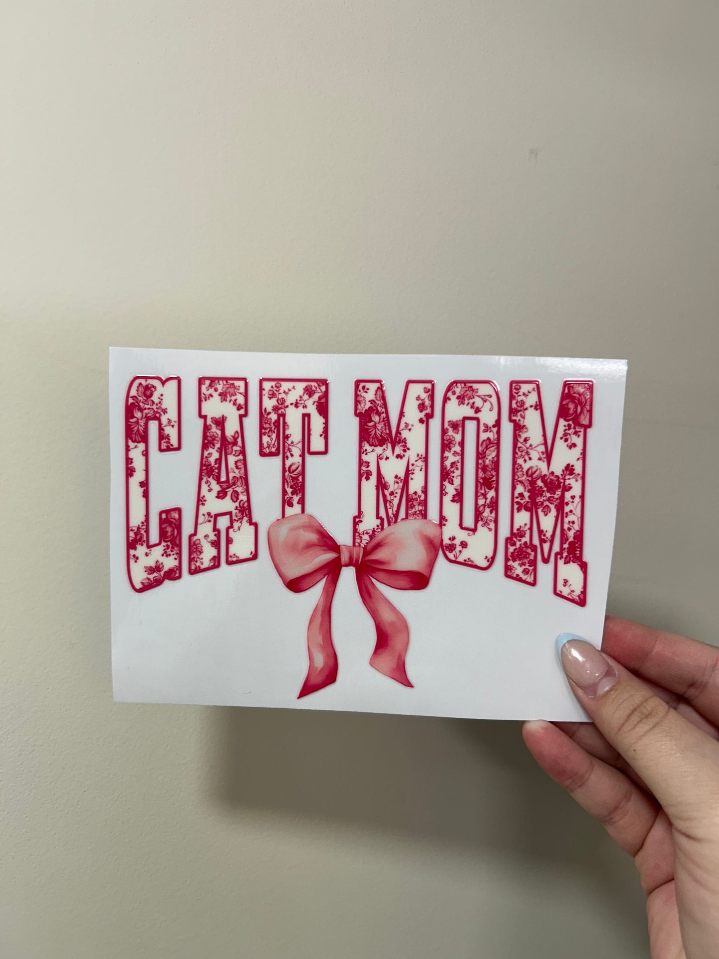 Pink & White Cat Mom