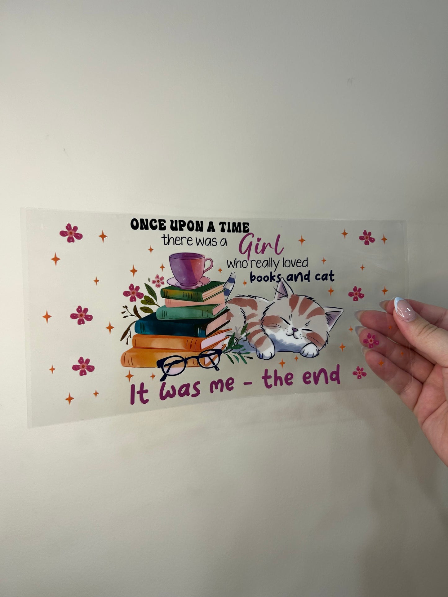 Books and Cats Cup Wrap