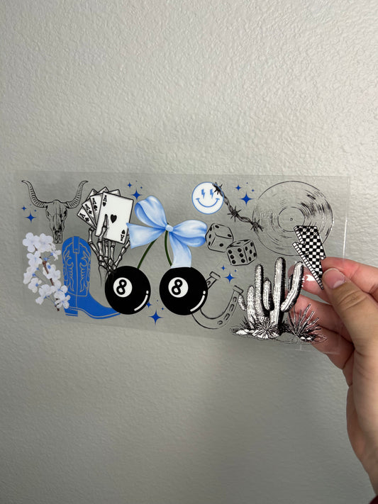 Blue 8ball cherries cup wrap