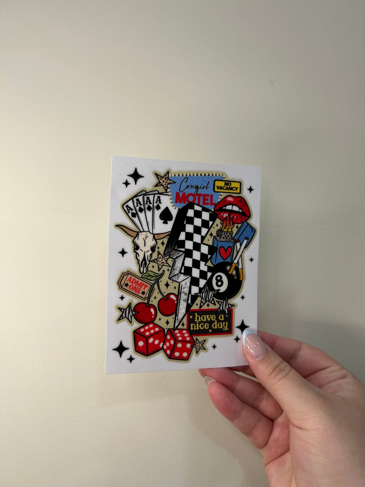 Cowgirl Motel Cup Decal