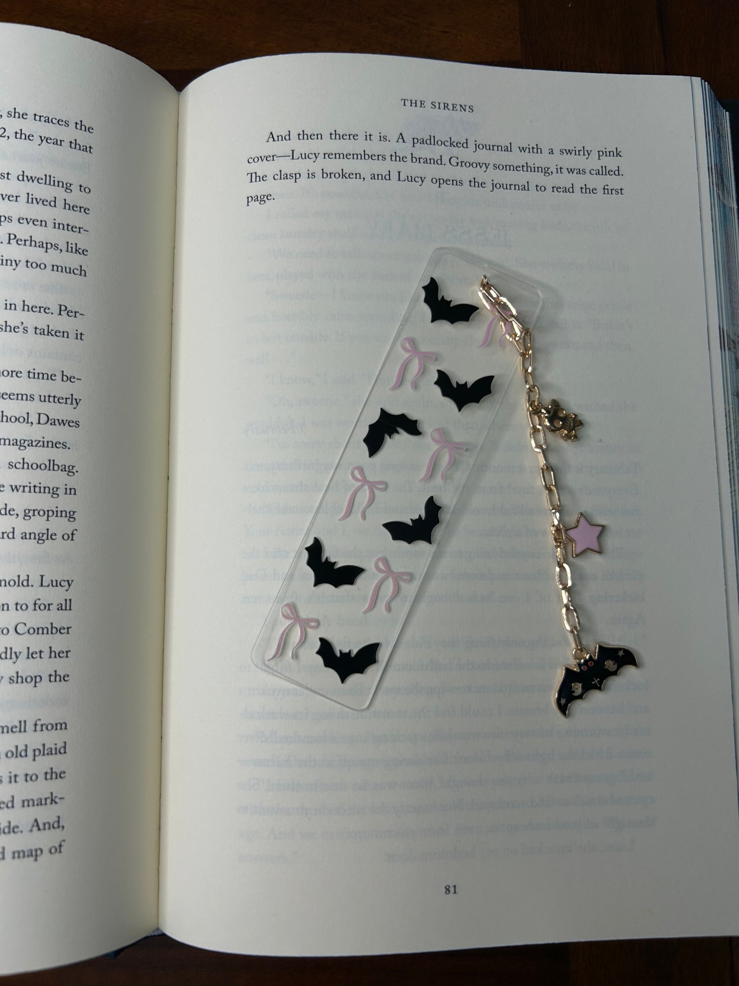 Bats and Bows Acrylic Charm Bookmark