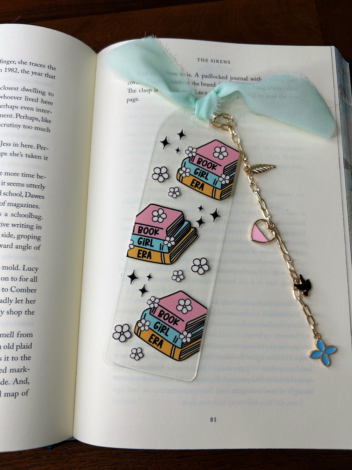 Book Girl Era Acrylic Charm Bookmark