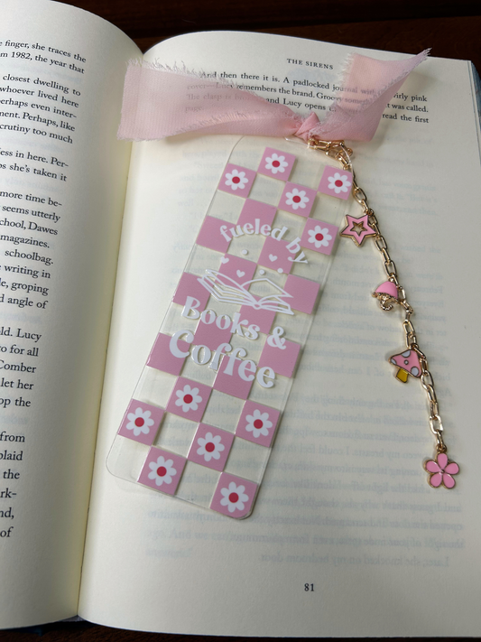 Fueled by Books and Coffee Acrylic Charm Bookmark