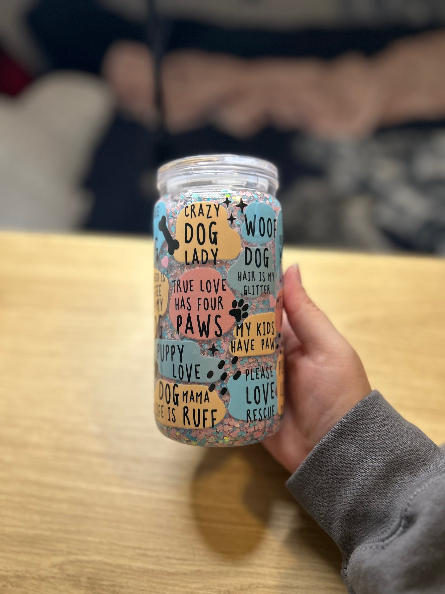 Dog Mom 16 OZ Acrylic Snowglobe Tumbler