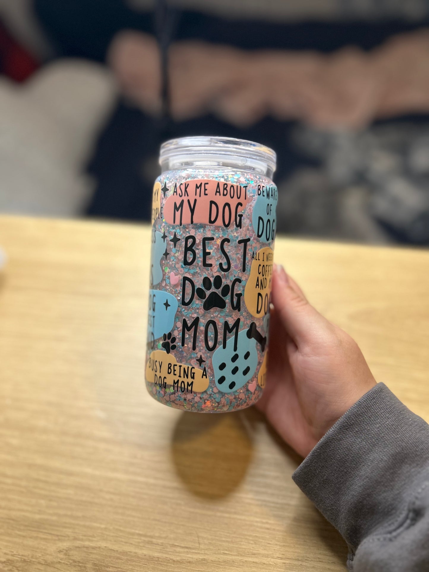 Dog Mom 16 OZ Acrylic Snowglobe Tumbler