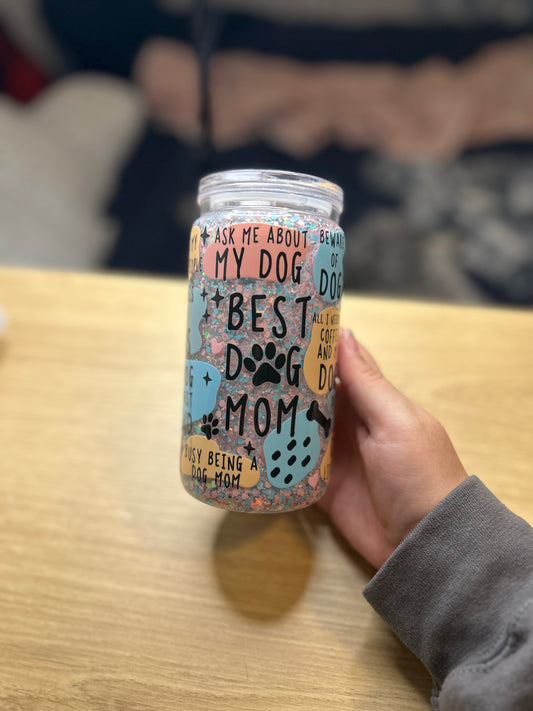 Dog Mom 16 OZ Acrylic Snowglobe Tumbler