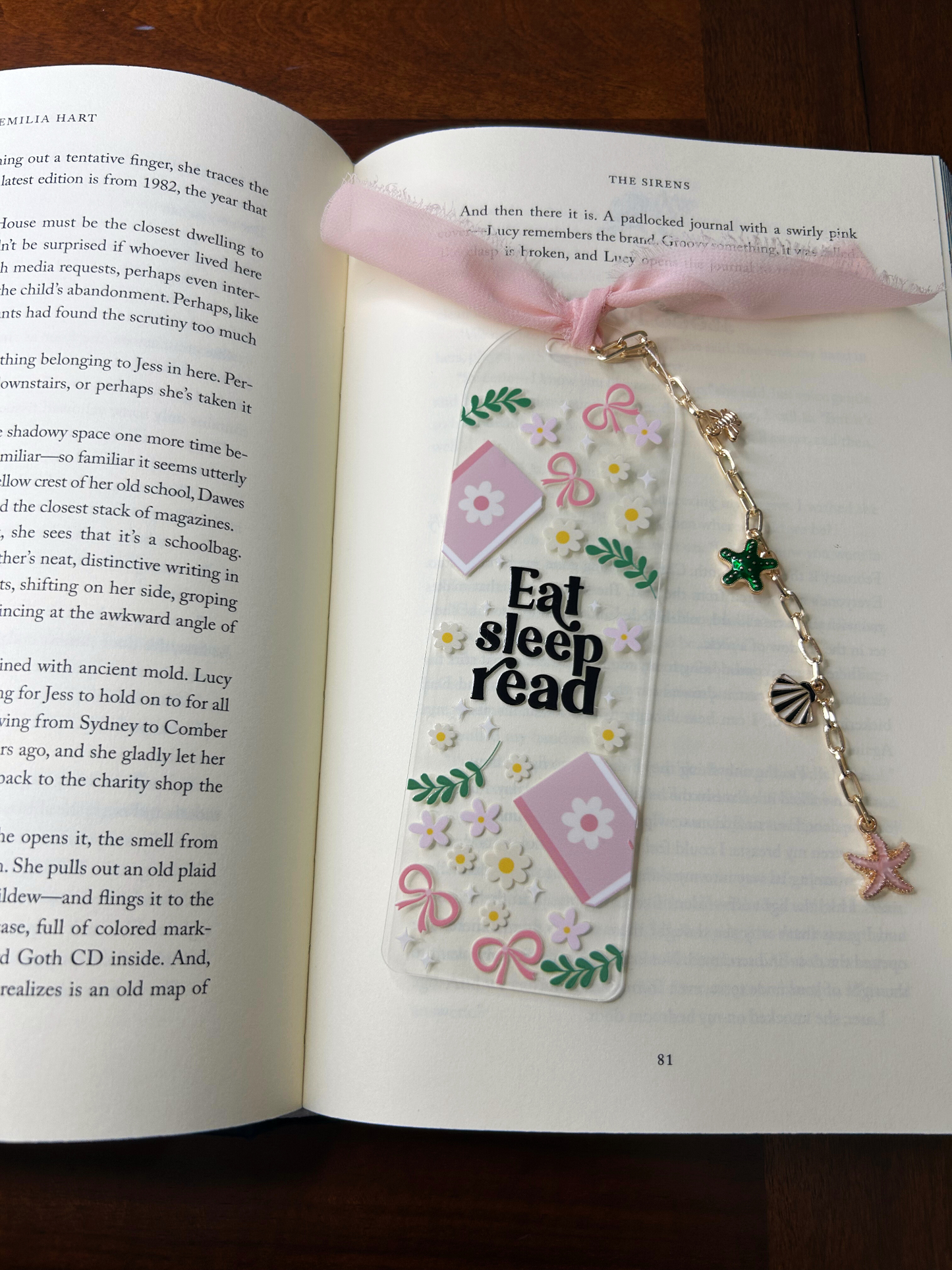 Eat Sleep Read Acrylic Charm Bookmark
