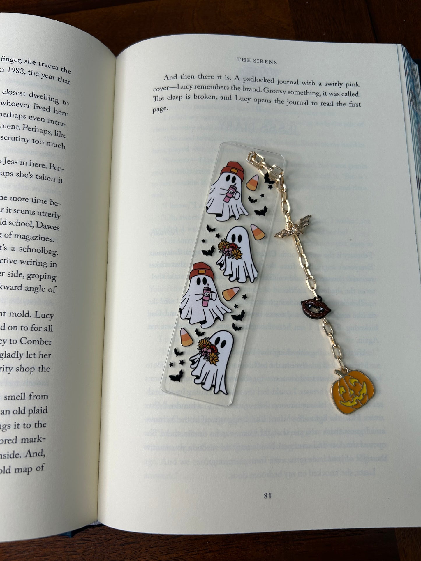 Cute Ghosts With Cups Acrylic Charm Bookmark