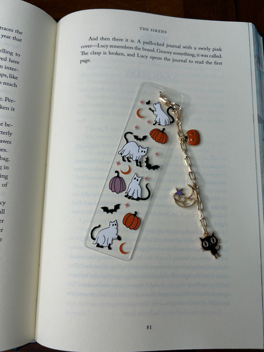 Ghost Cats Acrylic Charm Bookmark