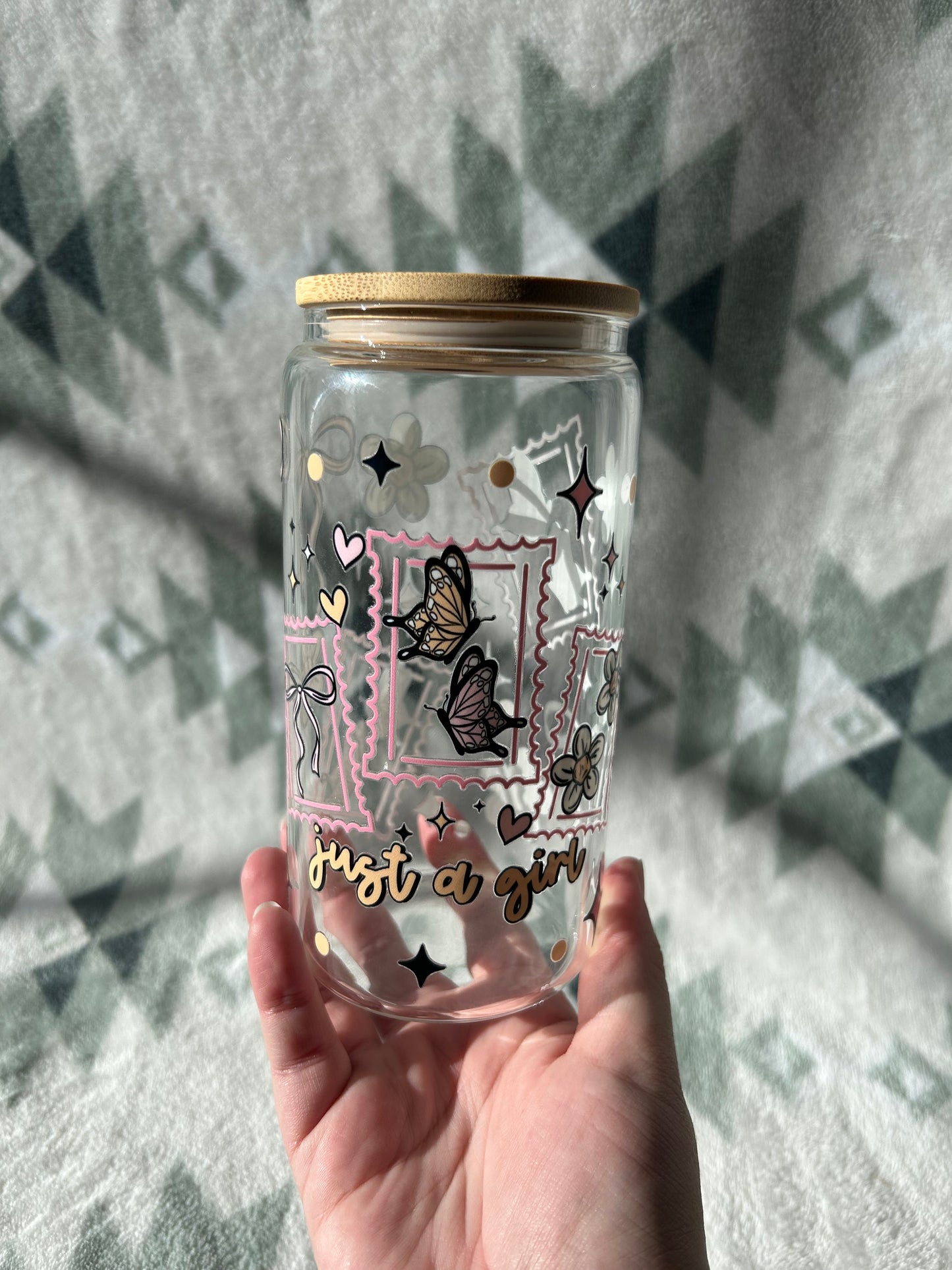 Just A Girl 16 OZ Glass Cup