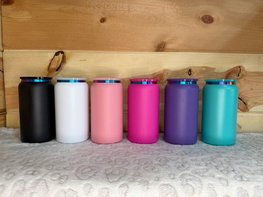 16 OZ Stainless Steel Matte Holographic Rim Cups