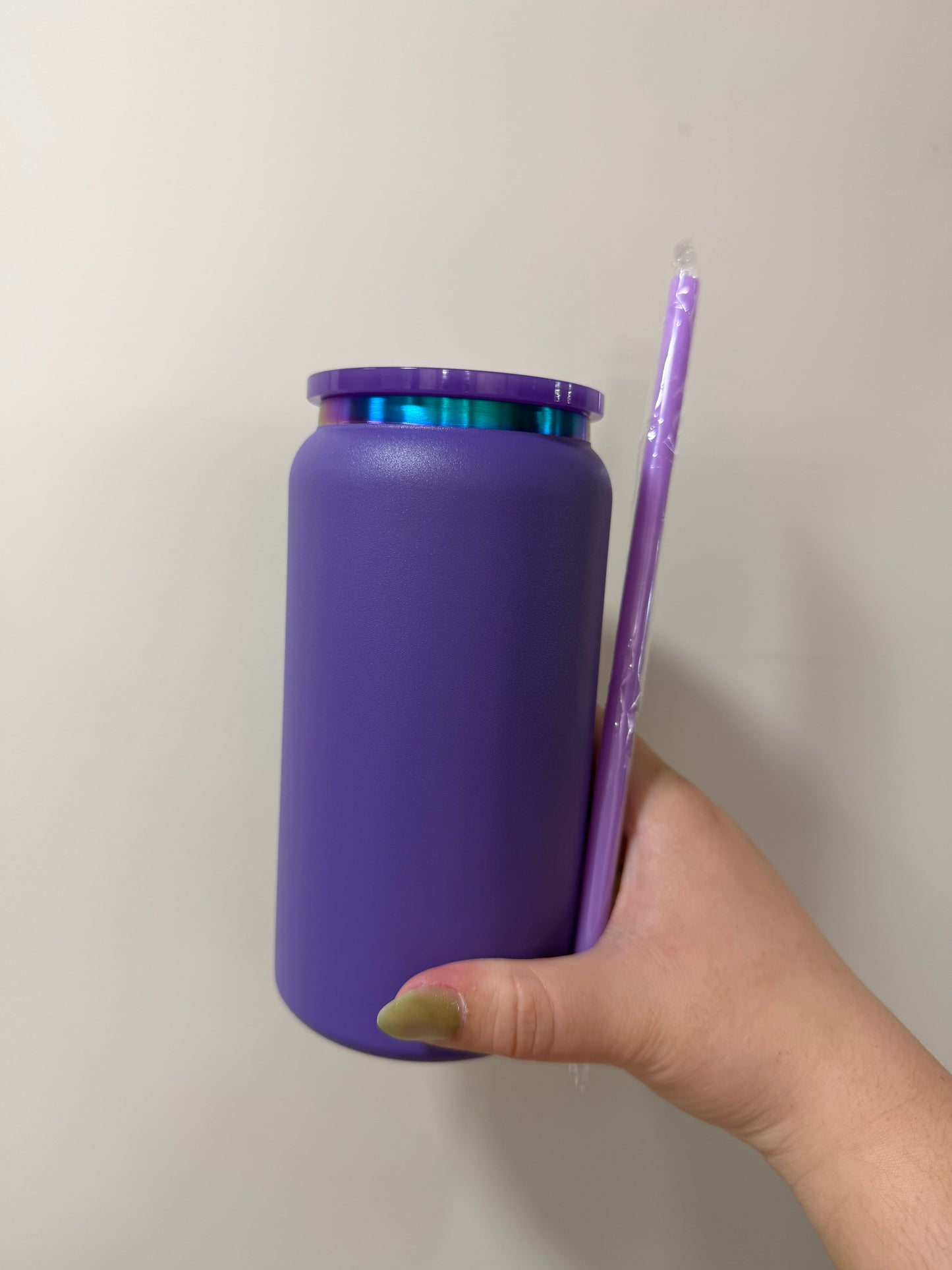 16 OZ Stainless Steel Matte Holographic Rim Cups