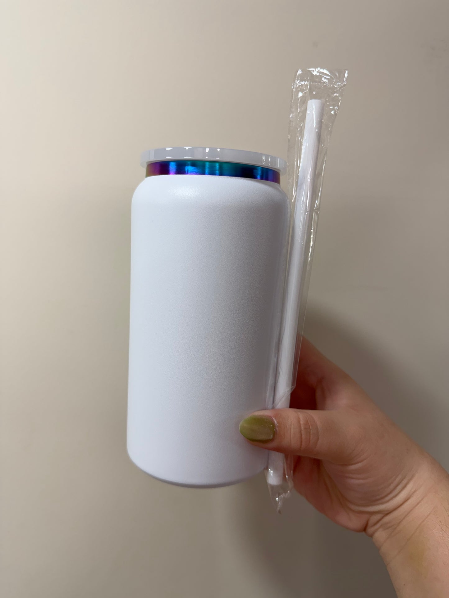 16 OZ Stainless Steel Matte Holographic Rim Cups