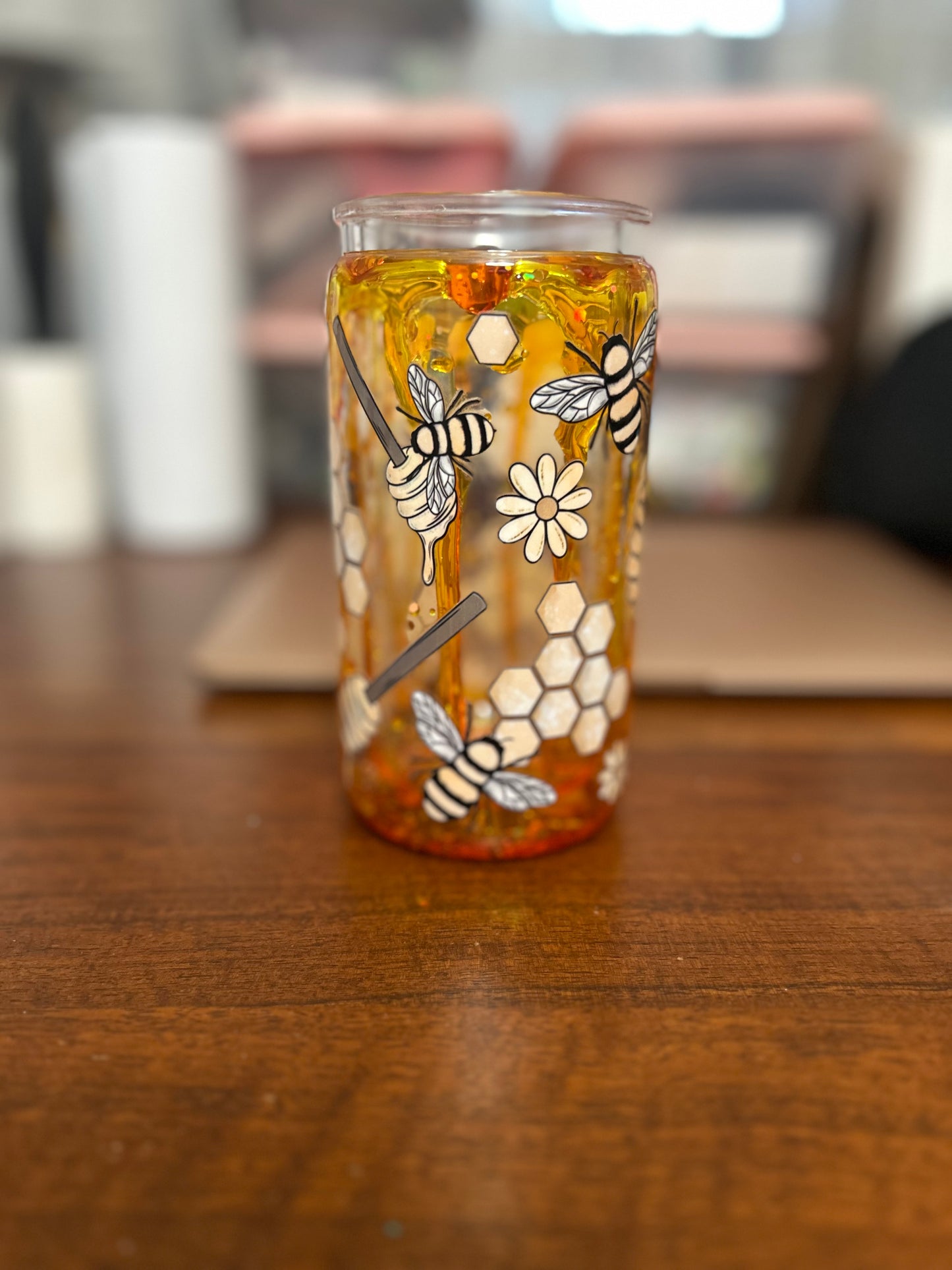 Honey Drip 16 OZ Acrylic Snowglobe Tumbler