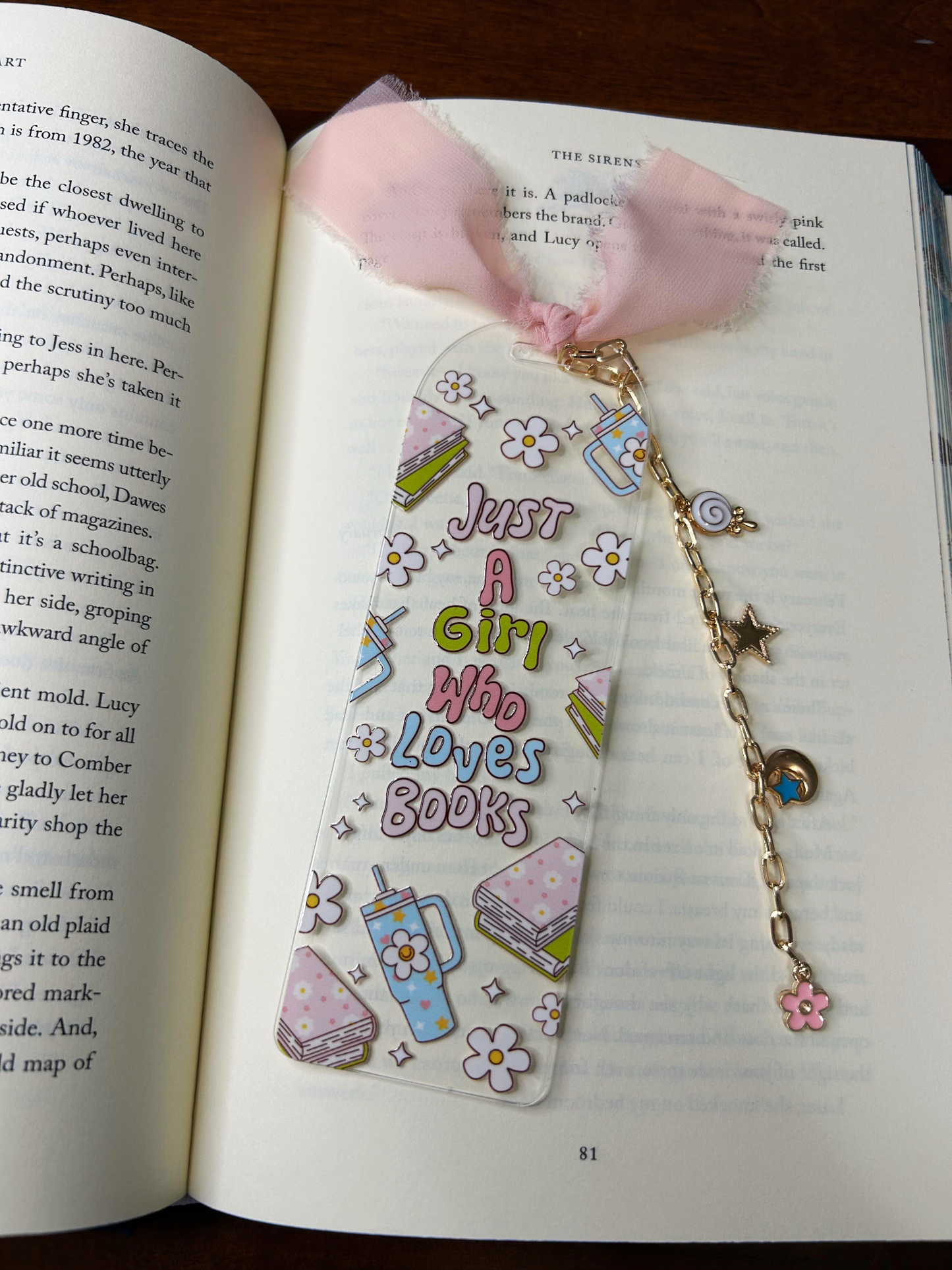 Just A Girl Who Loves Books Acrylic Charm Bookmark