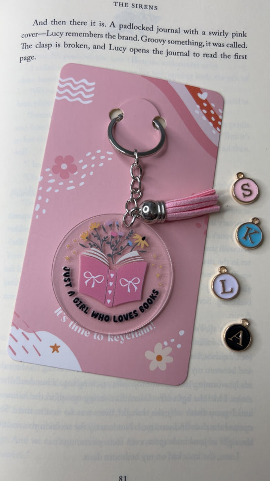 Just a Girl Who Loves Books Acrylic Tassel Keychain