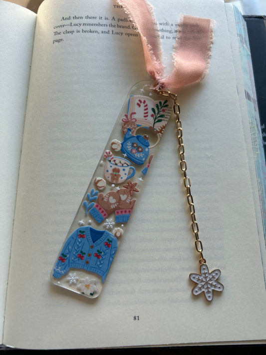 Blue Christmas Bookmark