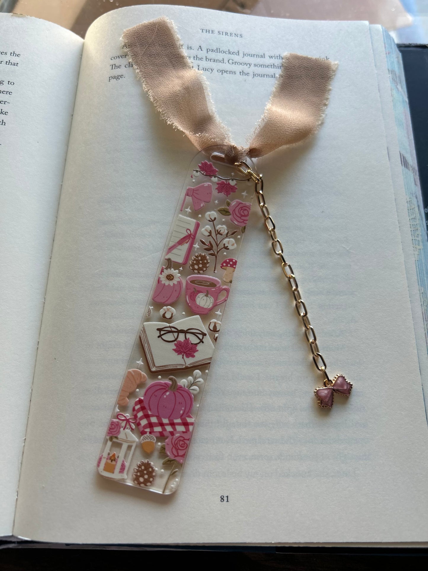 Pink Fall Vibes Bookmark