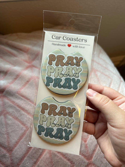 Pray On It Car Coasters - Set of 2