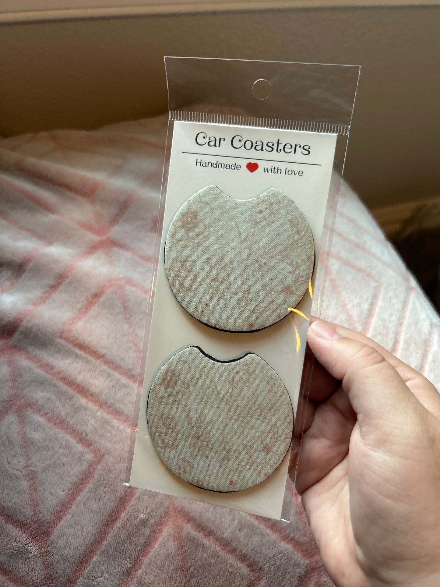 Dainty Flower Sublimation Car Coasters - Set of 2