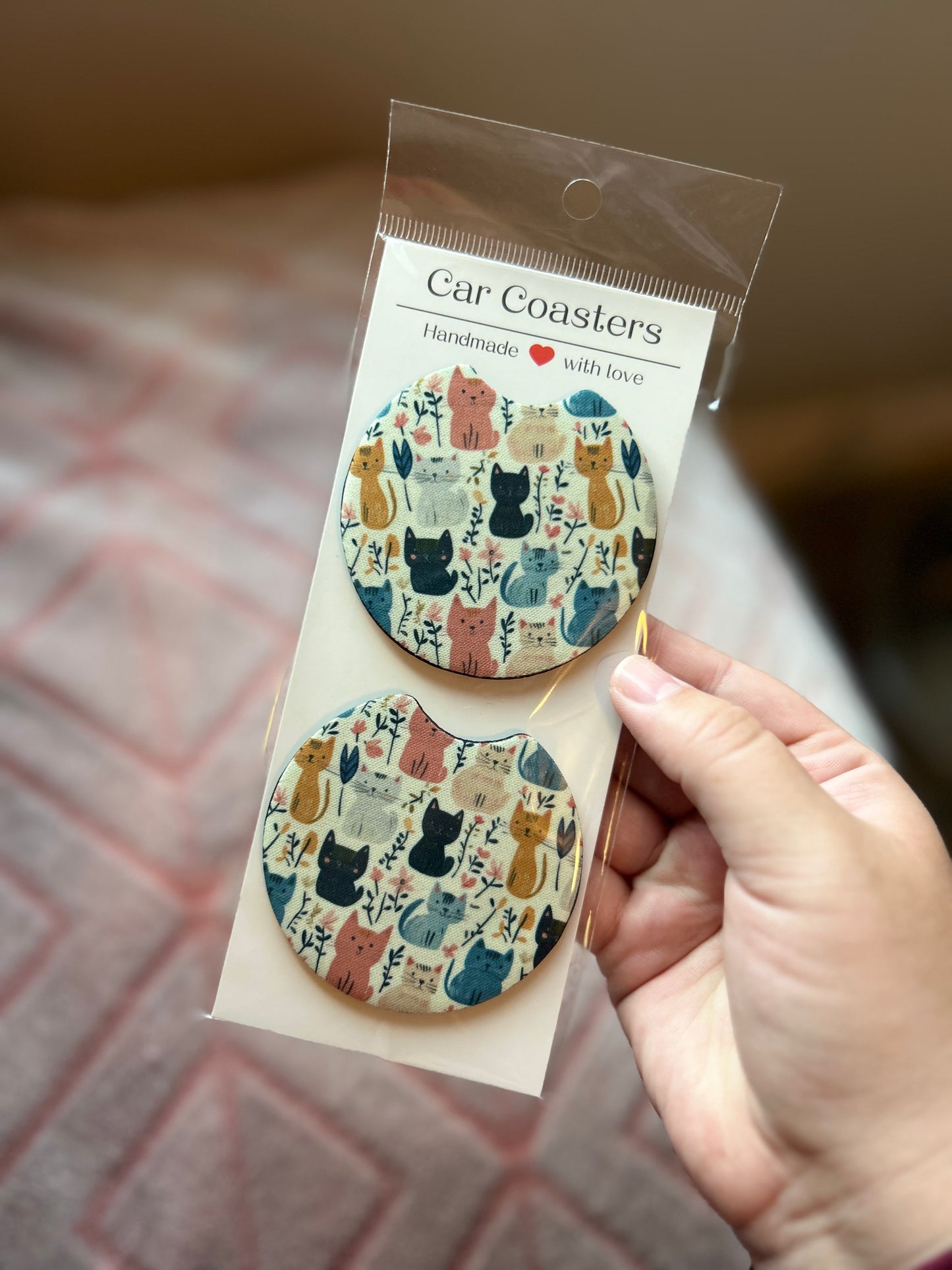 Cats Car Coasters - Set of 2
