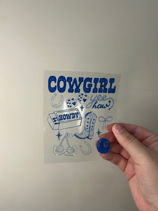 Blue Cowgirl Decal