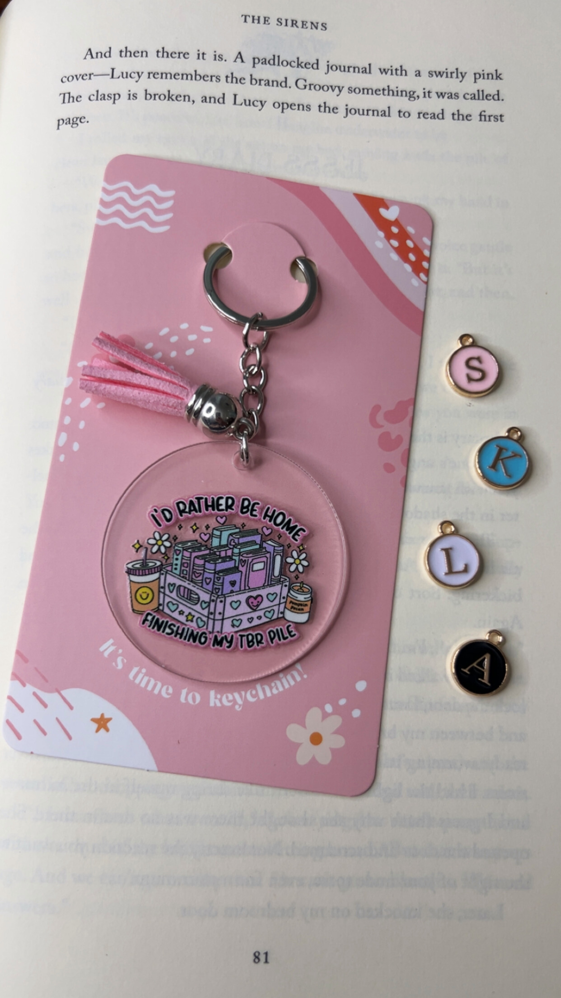 I'd Rather be Home Finishing my TBR Pile Acrylic Tassel Keychain
