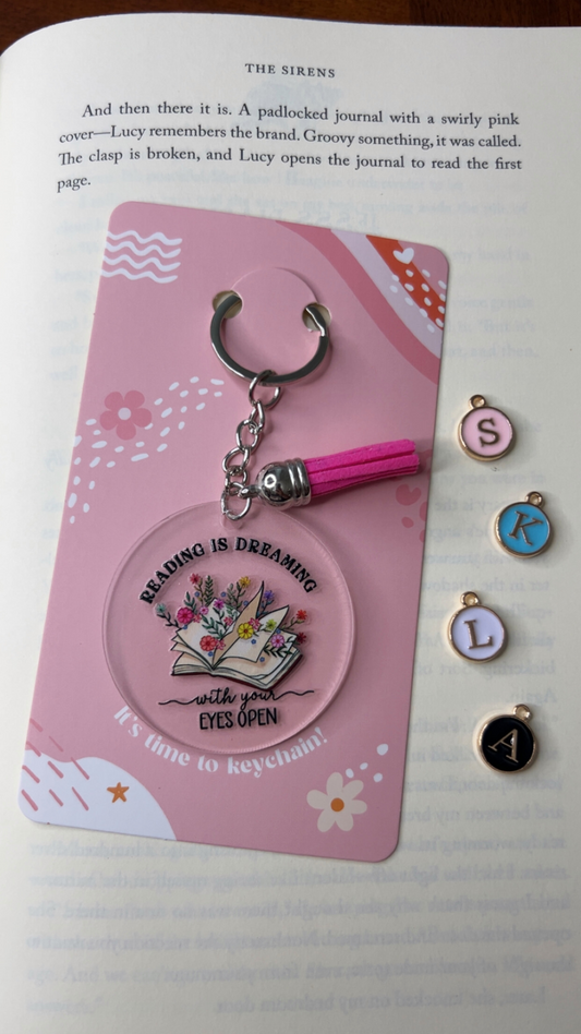 Reading is Dreaming With Your Eyes Open Acrylic Tassel Keychain