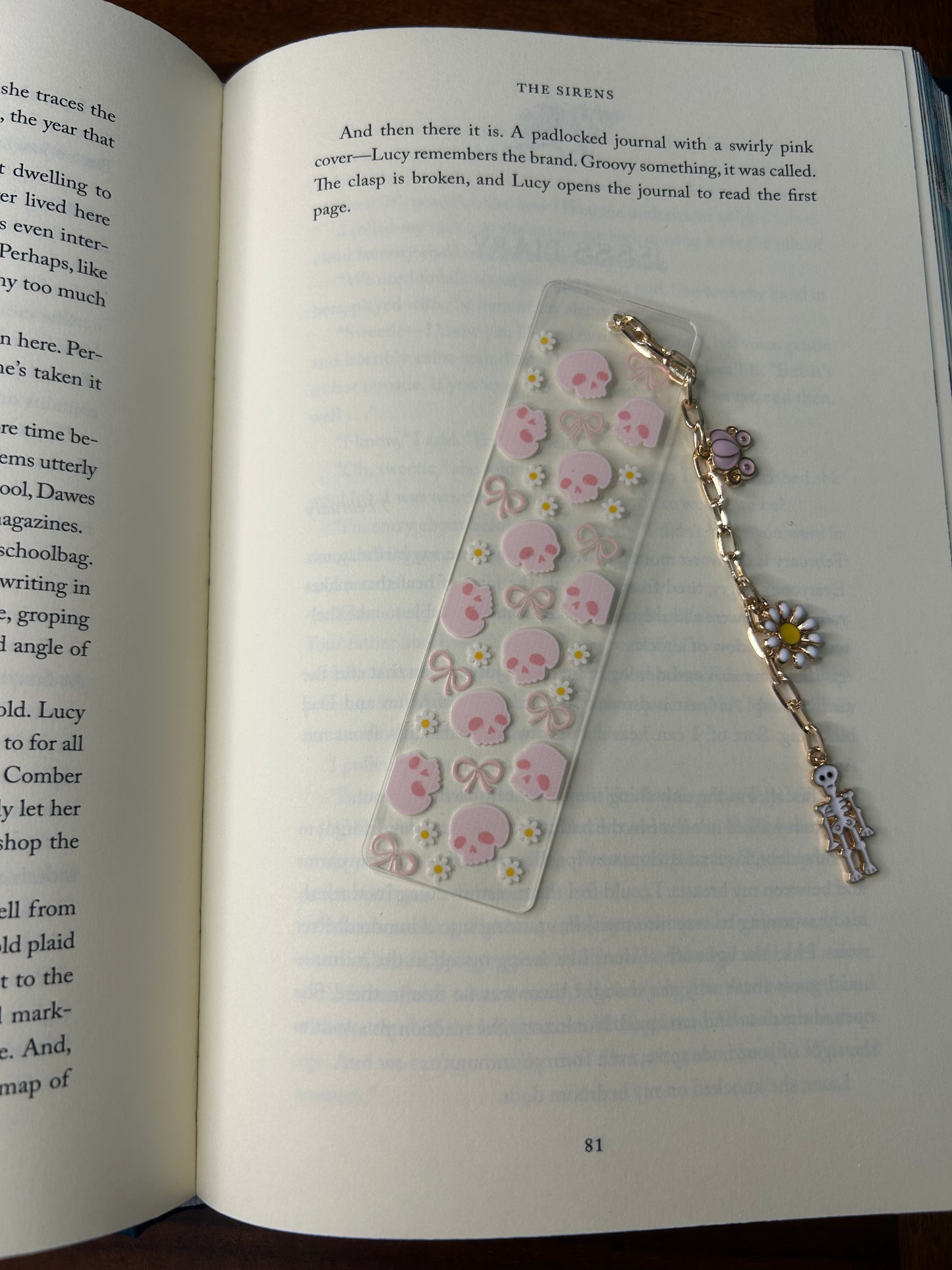 Skeleton and Bows Acrylic Charm Bookmark