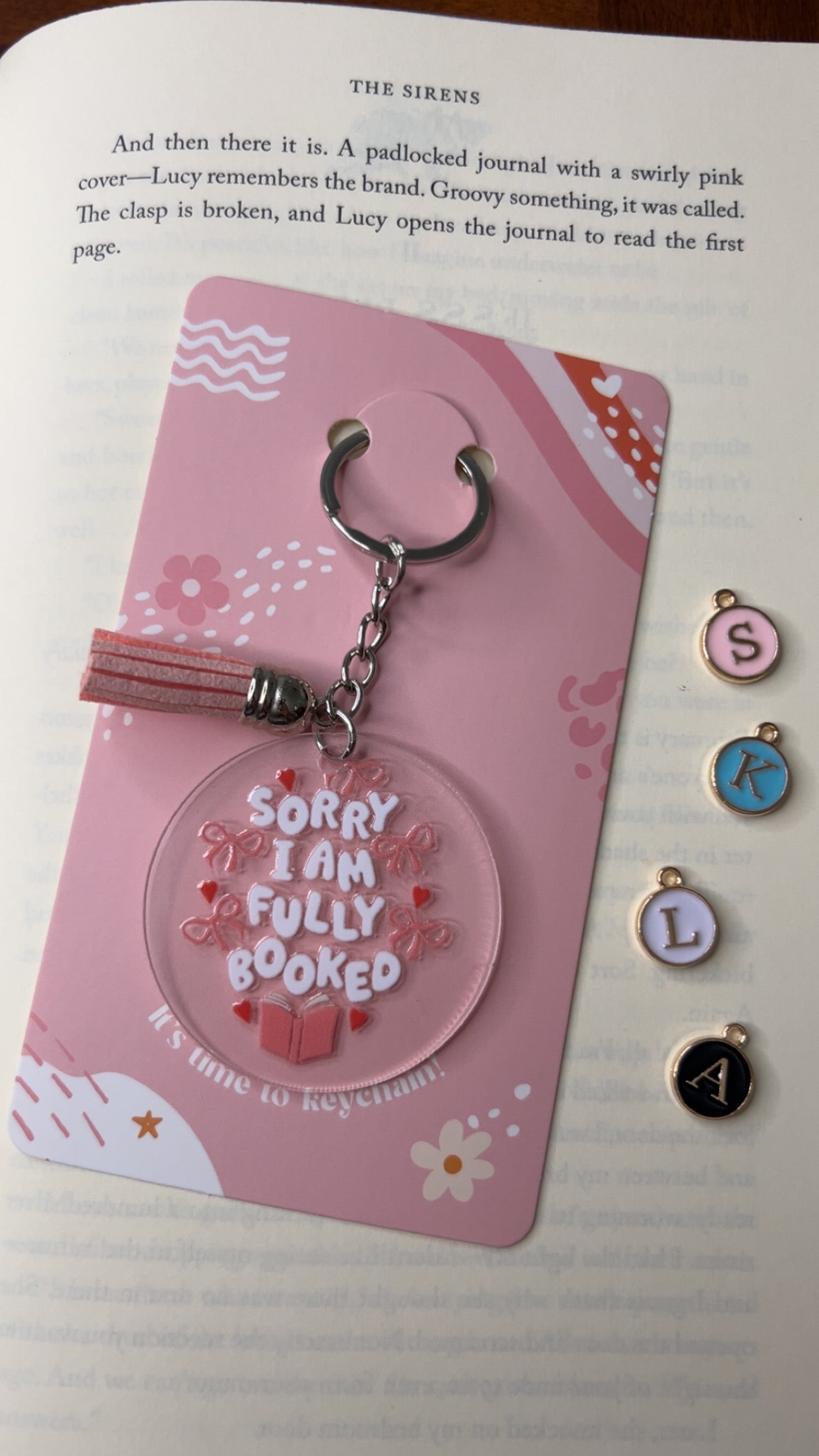 Sorry I Am Fully Booked Acrylic Tassel Keychain