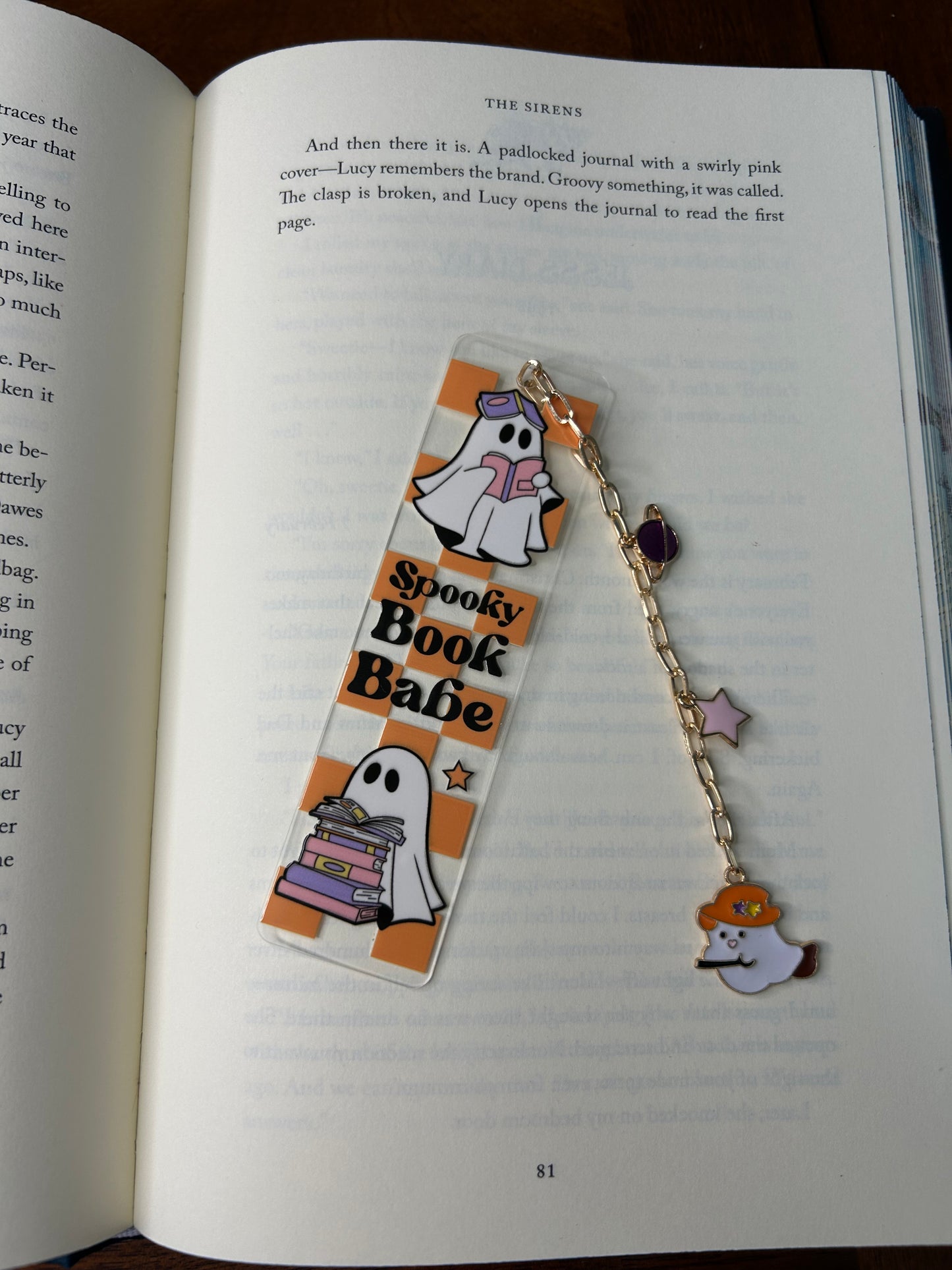 Spooky Book Babe Acrylic Charm Bookmark