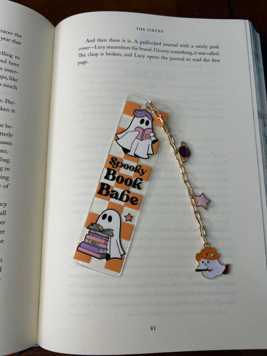 Spooky Book Babe Acrylic Charm Bookmark