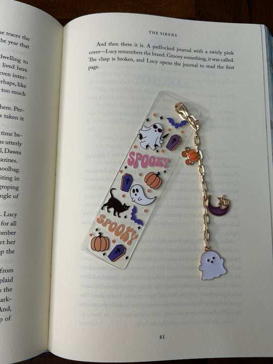 Spooky Ghosts Acrylic Charm Bookmark