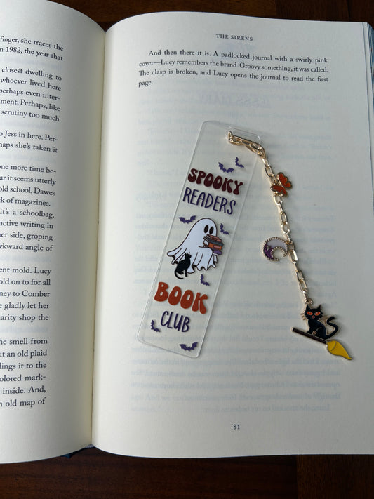 Spooky Readers Book Club Acrylic Charm Bookmark