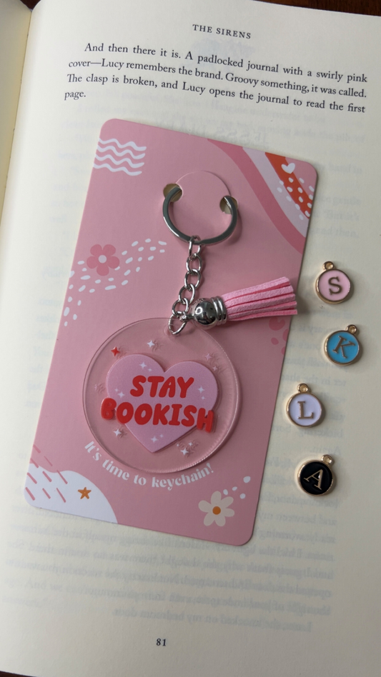 Stay Bookish Acrylic Tassel Keychain