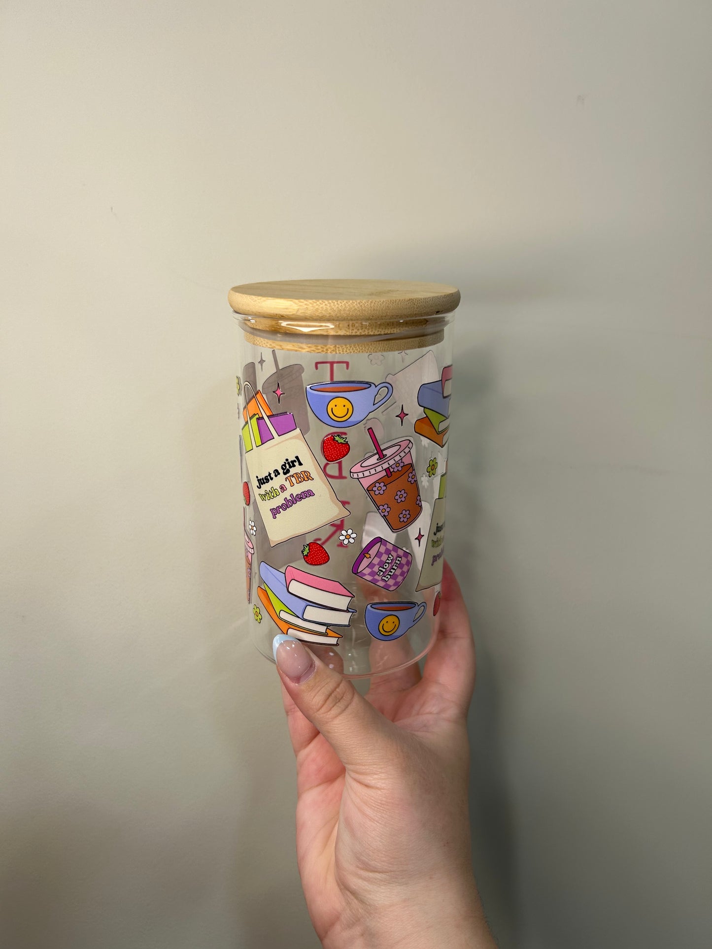 Just a Girl with a TBR Problem 20 oz Glass TBR Jar