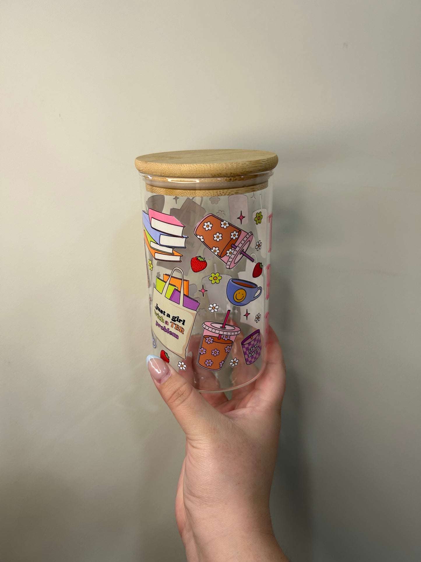 Just a Girl with a TBR Problem 20 oz Glass TBR Jar