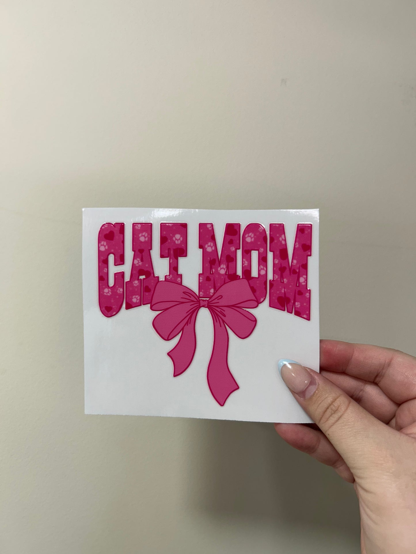 Pink Paws Cat Mom Decal