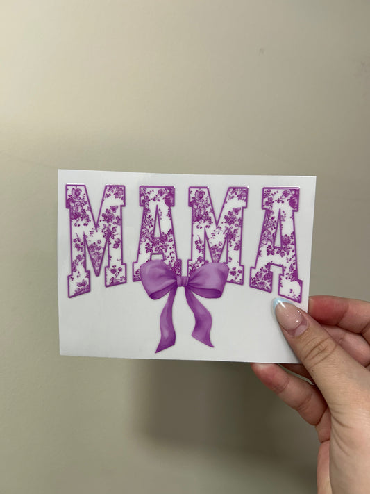 Purple & White Mama Decal