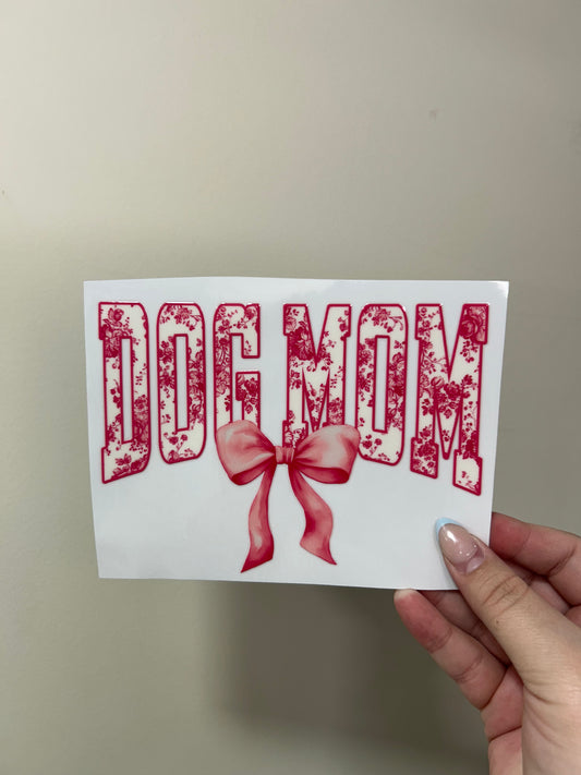 Pink & White Dog Mom Decal