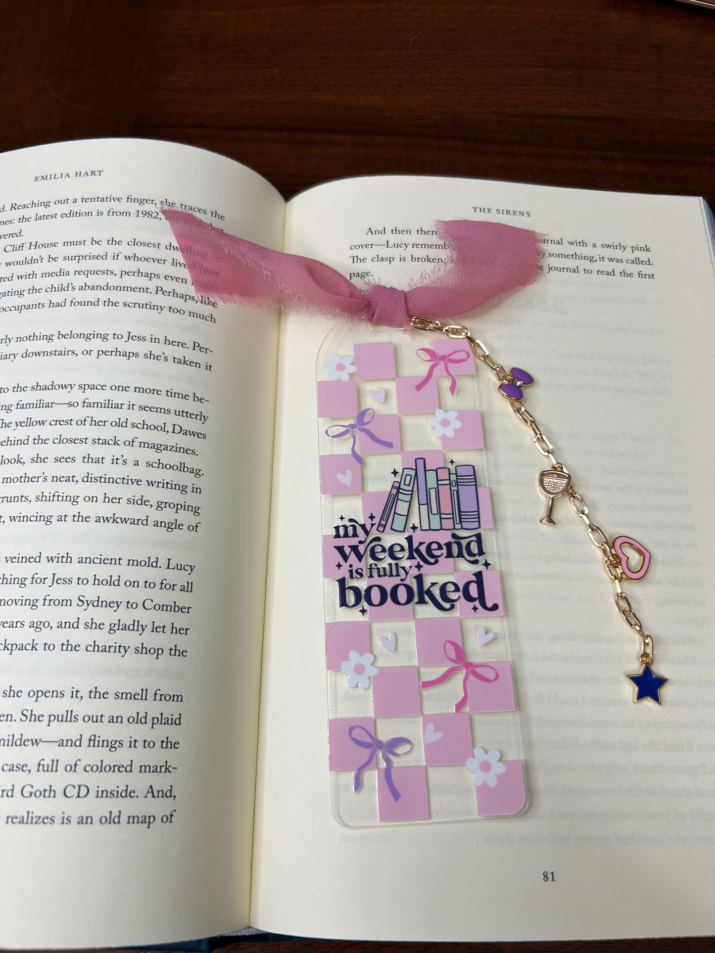 My Weekend is Booked Acrylic Charm Bookmark